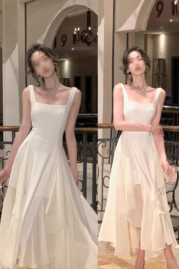 A Line Square Neck Prom Dress, Ankle Length Elegant Evening Gown UQP0248