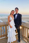 New Style White Spaghetti Straps Long Prom Dress, Floor Length Tiered Formal Dress UQP0243