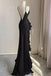 Simple Mermaid Prom Gown with Ruffles, Spaghetti Straps Backless Dress for Date UQW0107