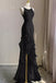 Simple Mermaid Prom Gown with Ruffles, Spaghetti Straps Backless Dress for Date UQW0107
