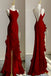 Simple Mermaid Prom Gown with Ruffles, Spaghetti Straps Backless Dress for Date UQW0107