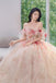 A Line Off the Shoulder Prom Dress with Flowers, Charming Tulle Party Gown UQP0227