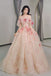 A Line Off the Shoulder Prom Dress with Flowers, Charming Tulle Party Gown UQP0227