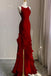 Simple Mermaid Prom Gown with Ruffles, Spaghetti Straps Backless Dress for Date UQW0107
