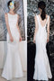 Elegant Sleeveless Mermaid Prom Gown with Ruffles, Cheap Backless Long Evening Gown UQP0250