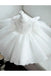 Ivory Ball Gown Tulle Flower Girl Dress with Sleeve, Princess Children Dress with Lace UQF0009