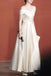 Ivory Off the Shoulder Long Prom Dress with Lace Up Back, A Line Formal Gown UQP0314