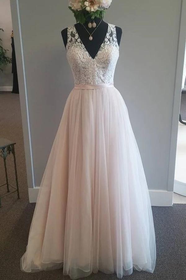 light pink beach wedding dresses Blushing Pink Wedding Dress