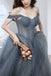 A Line Off the Shoulder Tulle Prom Dress, Sparkly Long Evening Gown UQP0191