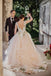 New Style Sheer Neck Sleeveless Tulle Long Wedding Dress with Flowers Prom Dresses UQW0088