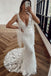 Mermaid Deep V Neck Lace Wedding Dress, New Style Long Bridal Gown UQW0078
