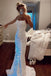 Shiny Spaghetti Straps Mermaid White Sequin Prom Evening Dress Gown for Women UQP0051