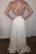 Simple A Line Sleeveless Lace Beach Wedding Dress Backless Bridal Gown UQW0079