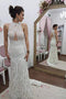 New Style Jewel Neck Sleeveless Mermaid Wedding Dress, Open Back Bridal Gown UQW0069