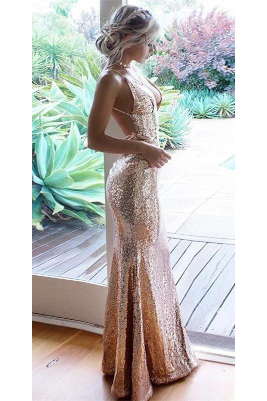 Gold sexy prom dress best sale