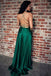 Spaghetti Strap Simple Prom Dress with Side Slit, Long Bridesmaid Dresses UQB0002