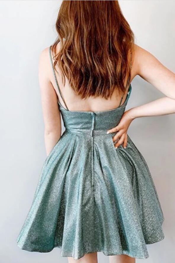 New Style Homecoming Dresses, Shiny Strapless Short Prom Dresses UQH0037