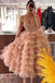 Shiny A-Line Sweetheart Tulle Tea Length Princess Prom Dress UQP0229