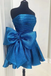 Strapless Bowknot Short Prom Dresses, A-Line Mini Homecoming Dress UQH0264