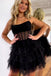 New Arrival Strapless Sequin Tulle Homecoming Dress, Cocktail Dress with Ruffle Skirt UQH0187