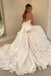 A-line  Lace Strapless Boho Wedding Dresses With Train, New Arrival Bridal Dress UQW0101