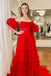 A-line Strapless Long Prom Dress with Detachable Sleeves, New Tulle Party Gown UQP0290