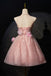 A Line Halter Sequin Short Homecoming Dress with Flowers, Cute Prom Gown UQH0223