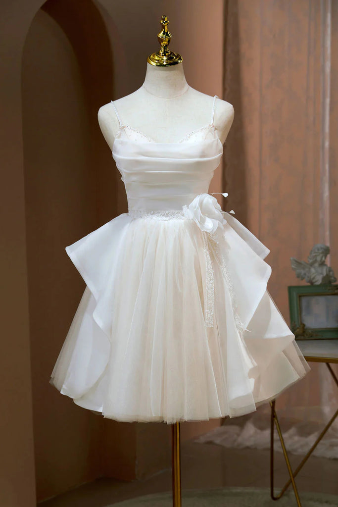 A Line Spaghetti Straps Short Prom Dresses, Cute Puffy Homecoming Gown Uniquedresss A Line Spaghetti Straps Short Prom Dresses, Cute Puffy Homecoming Gown Uniquedresss