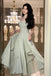 A Line Square Neck Prom Dress, Ankle Length Elegant Evening Gown UQP0248