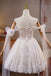 A Line Sweetheart Lace Short Prom Dress with Flowers, New Homecoming Gown UQH0283