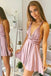 Simple A Line V Neck Short Prom Dress, Homecoming Dress UQH0214