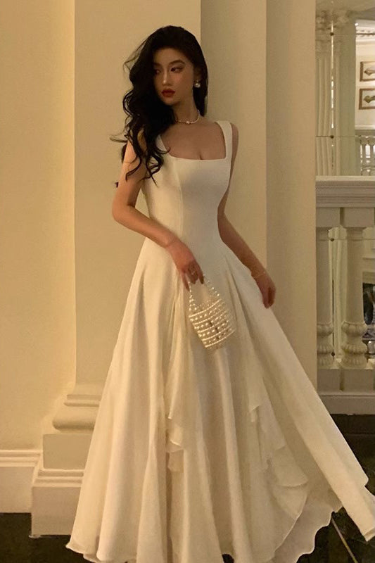 A Line Square Neck Prom Dress, Ankle Length Elegant Evening Gown UQP02 Uniquedresss A Line Square Neck Prom Dress, Ankle Length Elegant Evening Gown UQP02 Uniquedresss
