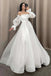 Elegant Strapless Pleated A-Line Organza Wedding Dress With Detachable Sleeves UQP0244
