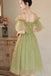 Green Off the Shoulder Straps Sparkly Tulle Homecoming Gown with Beading UQH0250