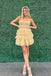 New Arrival Strapless Sequin Tulle Homecoming Dress, Cocktail Dress with Ruffle Skirt UQH0187