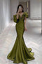 Green Off the Shoulder Mermaid Long Prom Dress, Gorgeous Long Evening Gown UQP0246