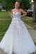 Princess Sweetheart Collar Tulle Prom Dress with Sequin, Sparkly Long Party Gown UQP0288