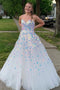 Princess Sweetheart Collar Tulle Prom Dress with Sequin, Sparkly Long Party Gown UQP0288