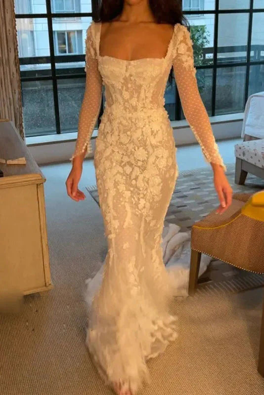 knee length dresses for ladies Zapaka Women Mermaid White Illusion Neck Long Sleeves Court Train Wedding knee length dresses for ladies Zapaka Women Mermaid White Illusion Neck Long Sleeves Court Train Wedding