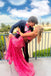 Pink Spaghetti Straps Mermaid Long Prom Dress with Slit, Long Formal Gown UQP0298