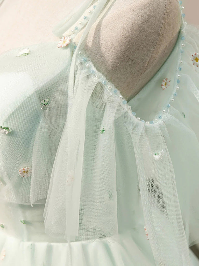 mint green homecoming dress Mint Green Sweetheart Neck Tulle Short Prom Dresses, Puffy Homecoming – Uniquedresss