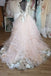 New Style Sheer Neck Sleeveless Tulle Long Wedding Dress with Flowers Prom Dresses UQW0088