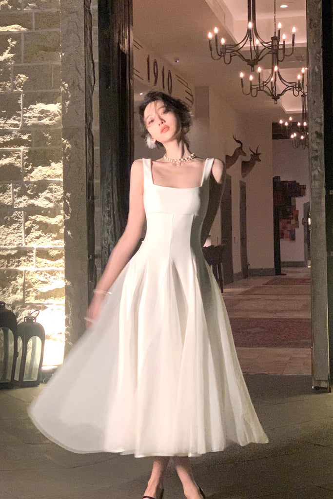 A Line Square Neck Prom Dress, Ankle Length Elegant Homecoming Dresses Uniquedresss A Line Square Neck Prom Dress, Ankle Length Elegant Homecoming Dresses Uniquedresss