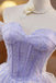 Princess Off the Shoulder Tulle Homecoming Dress with Lace, Lavender Prom Gown UQH0285