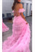 A Line Tiered Tulle Off the Shoulder Split Prom Dress Evening Formal Dress UQP0286