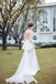 Straps Satin Mermaid Beach Wedding Dress with Beading, Long Bridal Dresses UQW0120