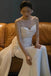 Straps Satin Mermaid Beach Wedding Dress with Beading, Long Bridal Dresses UQW0120