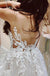 A-Line Tulle Beach Wedding Dresses With Lace Appliques, V Back Bridal Gowns UQW0102