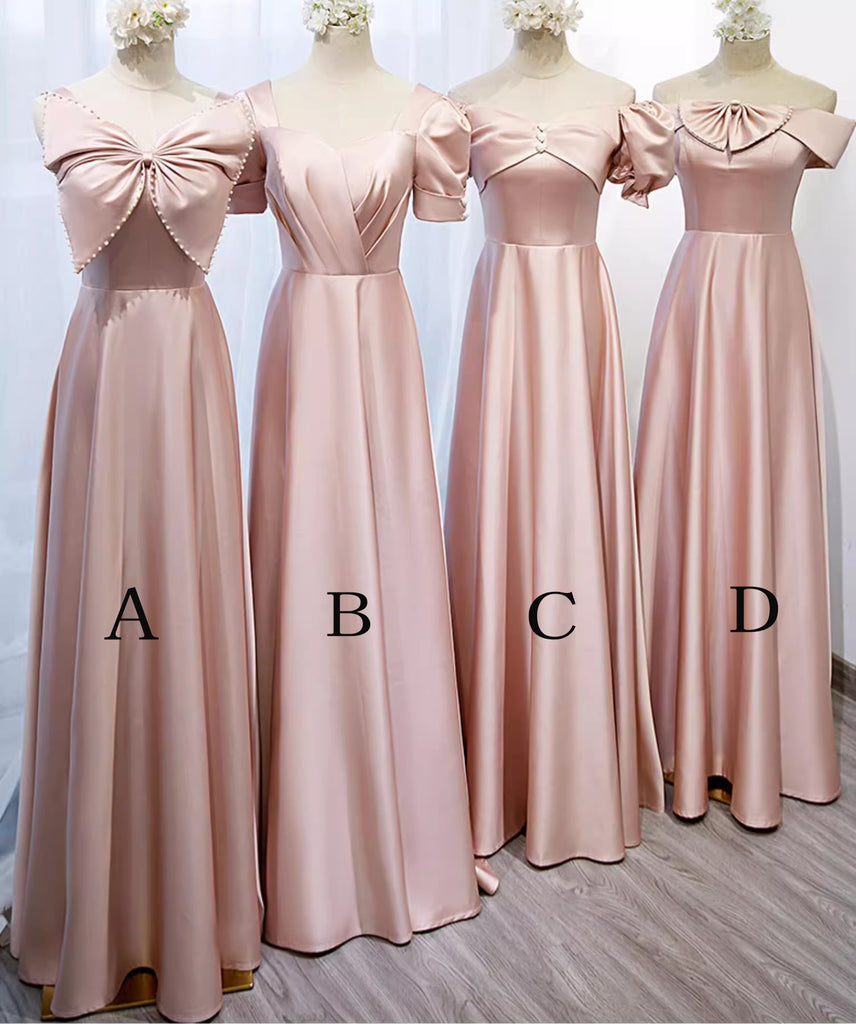 A Line New Style Satin Bridesmaid Dress, Pink Cheap Multiple Styles Fl Uniquedresss A Line New Style Satin Bridesmaid Dress, Pink Cheap Multiple Styles Fl Uniquedresss