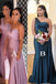 One Shoulder Silk Satin Mermaid Bridesmaid Dresses Long Wedding Party Gowns UQB0031